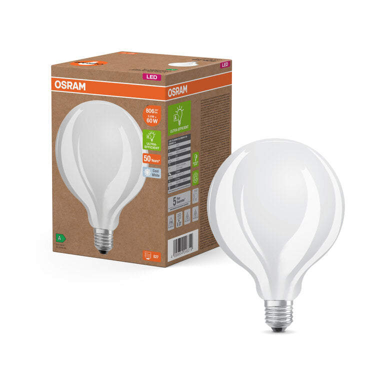 Osram / Ledvance LED Filament Globe G95 matt 300° UltraEfficient 3,8-60W/840 kaltweiß 806lm E27 220-240V