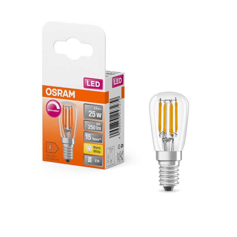 Osram / Ledvance LED Filament Special Stick T klar 300° 2,8-25W/827 warmweiß 250lm E14 220-240V dimmbar