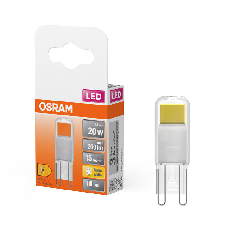Osram / Ledvance LED Pin klar 320° 1,8-20W/827 warmweiß 200lm G9 220-240V