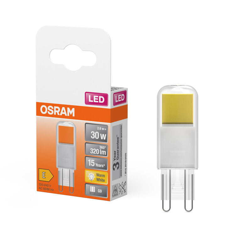 Osram / Ledvance LED Pin klar 320° 2,6-30W/827 warmweiß 320lm G9 220-240V