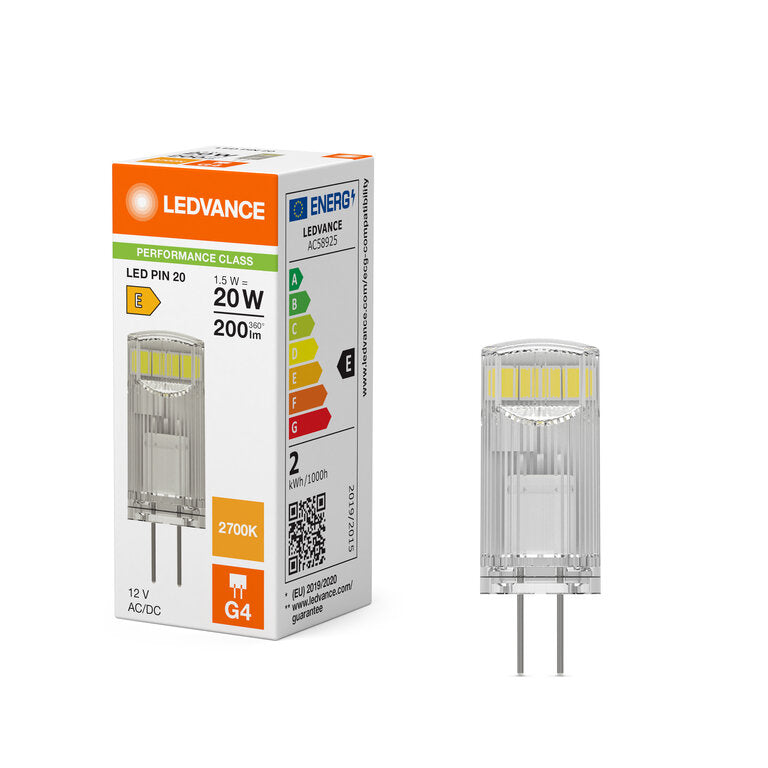 Osram / Ledvance LED Pin klar 320° Performance 1,5-20W/827 warmweiß 200lm G4 AC/DC 12V