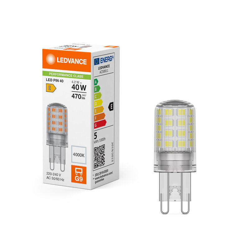 Osram / Ledvance LED Pin klar 300° Performance 4,2-40W/840 kaltweiß 470lm G9 220-240V