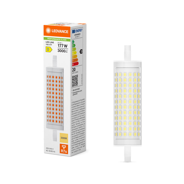 Osram / Ledvance LED Line klar 300° Performance 20-177W/830 warmweiß 3000lm R7s 220-240V 118mm