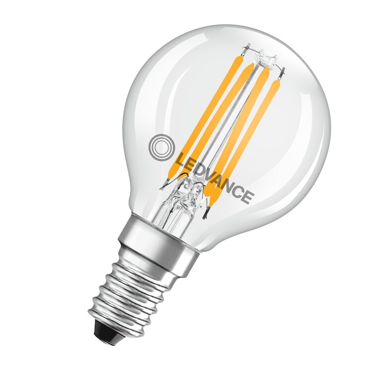 Osram / Ledvance LED Filament Superior Tropfen P klar 300° UltraEfficient 2,9-40W/827 warmweiß 470lm E14 220-240V dimmbar