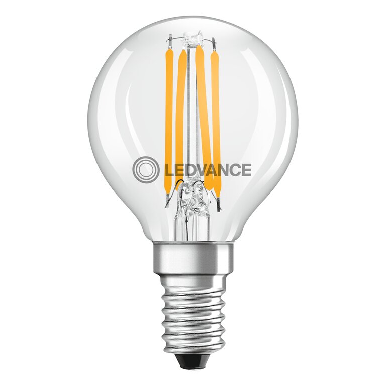 Osram / Ledvance LED Filament Superior Tropfen P klar 300° UltraEfficient 2,9-40W/827 warmweiß 470lm E14 220-240V dimmbar