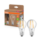 Osram / Ledvance LED Filament Classic A klar 300° UltraEfficient 2,2-40W/827 warmweiß 470lm E27 220-240V 2er Pack