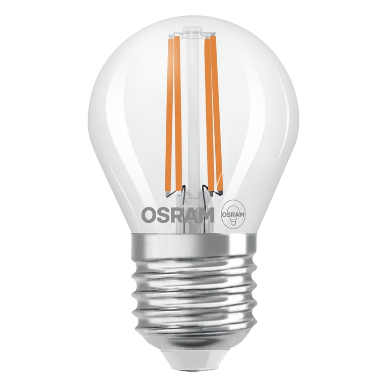 Osram / Ledvance LED Filament Tropfen P klar 320° UltraEfficient 2,2-40W/827 warmweiß 470lm E27 220-240V