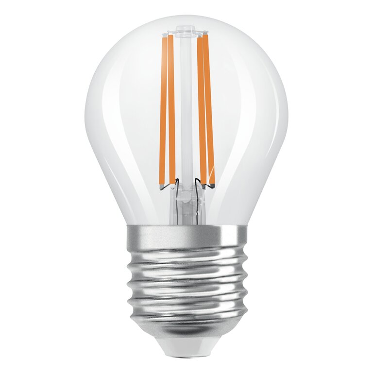 Osram / Ledvance LED Filament Tropfen P klar 320° UltraEfficient 2,2-40W/827 warmweiß 470lm E27 220-240V