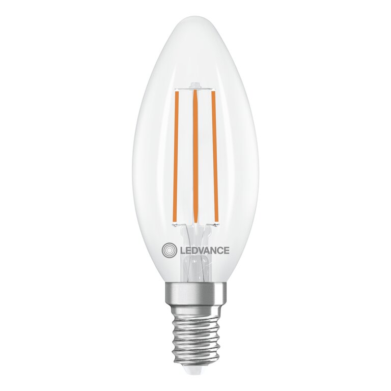 Osram / Ledvance LED Filament Kerze B klar 320° Superior UltraEfficient 3,8-60W/827 warmweiß 806lm E14 220-240V