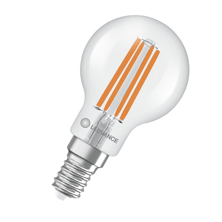 Osram / Ledvance LED Filament Superior Tropfen P klar 320° UltraEfficient 3,8-60W/827 warmweiß 806lm E14 220-240V