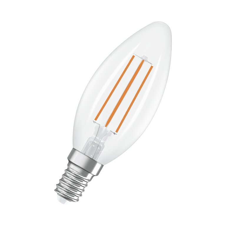 Osram / Ledvance LED Filament Kerze B klar 320° UltraEfficient 2,2-40W/827 warmweiß 470lm E14 220-240V 2er Pack