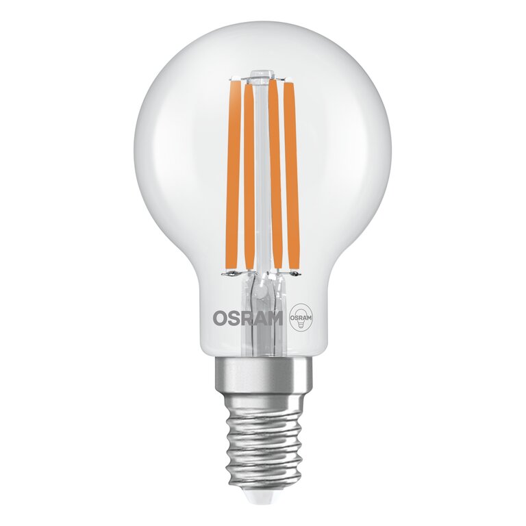 Osram / Ledvance LED Filament Tropfen P klar 320° UltraEfficient 2,2-40W/827 warmweiß 470lm E14 220-240V