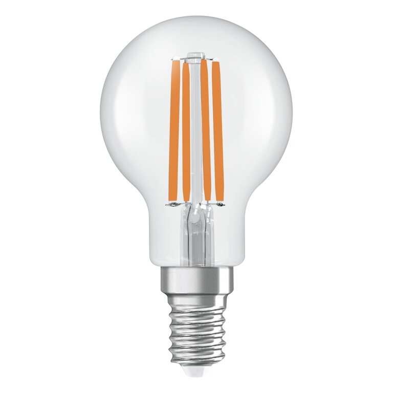 Osram / Ledvance LED Filament Tropfen P klar 320° UltraEfficient 2,2-40W/827 warmweiß 470lm E14 220-240V
