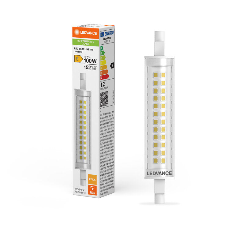 Osram / Ledvance LED Slim Line klar 300° Performance 12-100W/827 warmweiß 1521lm R7s 220-240V 118mm