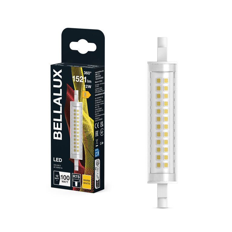 Bellalux / Ledvance LED Slim Line klar 300° 12-100W/827 warmweiß 1521lm R7s 220-240V 118mm