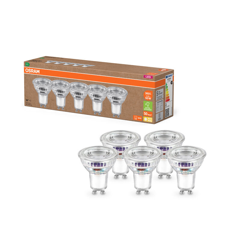 Osram / Ledvance LED Spot PAR16 36° UltraEfficient 2-50W/827 warmweiß 360lm GU10 220-240V 5er Pack