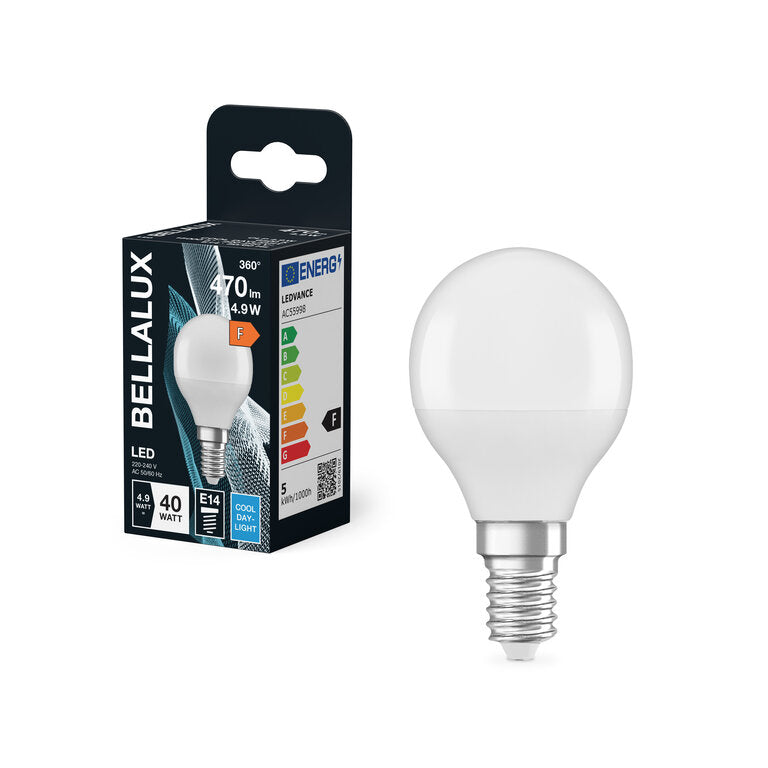 Bellalux / Ledvance LED Star Tropfen P matt 150° 4,9-40W/865 tageslichtweiß 470lm E14 220-240V
