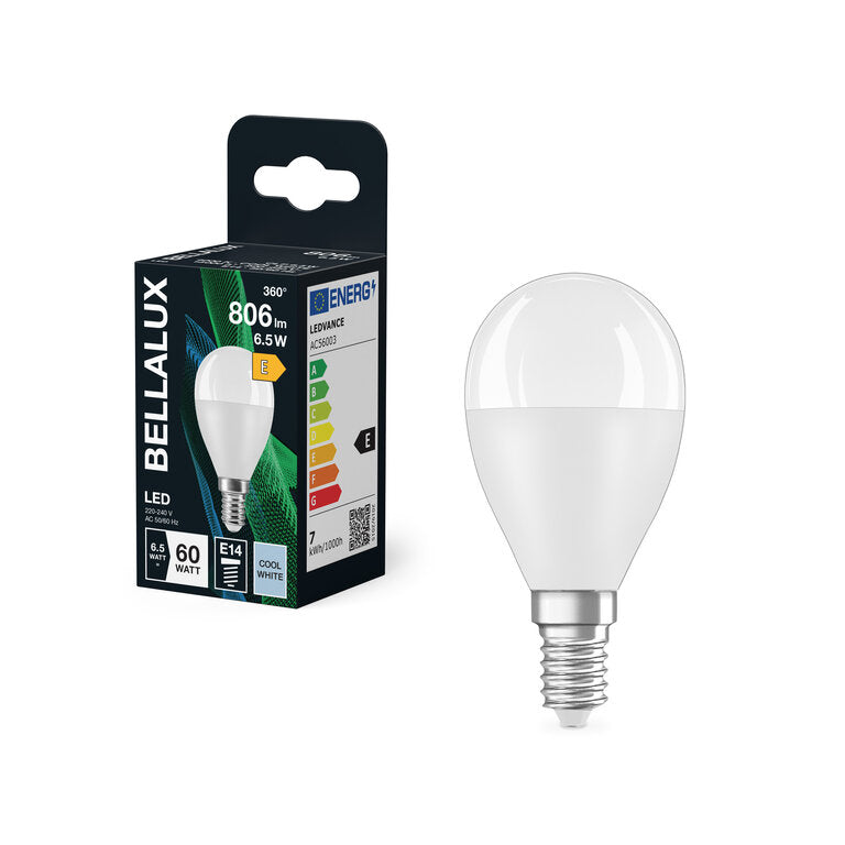 Bellalux / Ledvance LED Star Tropfen P matt 150° 6,5-60W/840 kaltweiß 806lm E14 220-240V