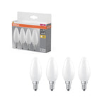 Osram / Ledvance LED Filament Base Kerze B matt 300° 4,2-40W/827 warmweiß 470lm E14 220-240V 4er Pack