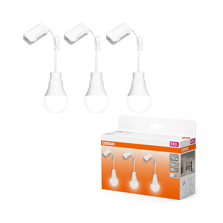 Osram / Ledvance LED Renovierung Classic A 200° 10-75W/840 kaltweiß 1055lm Anschlussklemme 220-240V 3er Pack