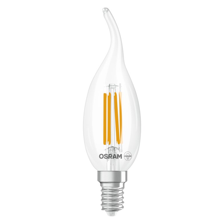 Osram / Ledvance LED Filament Superstar Kerze BA klar Windstoß 320° 3,4-40W/827 warmweiß 470lm E14 220-240V dimmbar