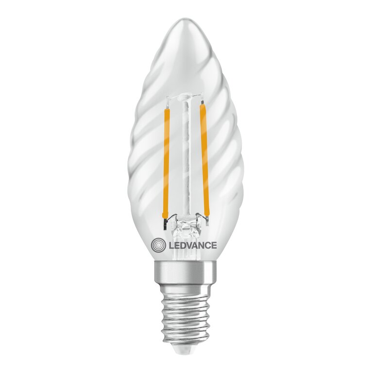 Osram / Ledvance LED Filament Superstar Kerze BW klar gedreht 320° 1,8-25W/827 warmweiß 250lm E14 220-240V dimmbar