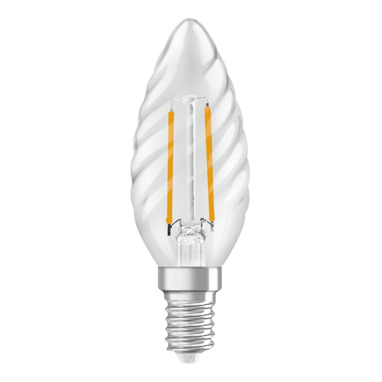 Osram / Ledvance LED Filament Superstar Kerze BW klar gedreht 320° 1,8-25W/827 warmweiß 250lm E14 220-240V dimmbar