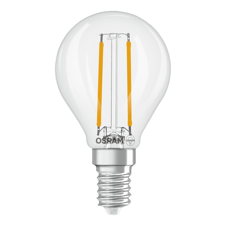 Osram / Ledvance LED Filament Superstar Tropfen P klar 320° 1,8-25W/827 warmweiß 250lm E14 220-240V dimmbar