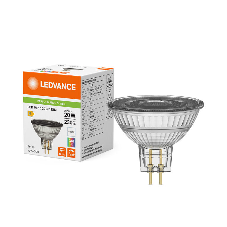 Osram / Ledvance LED Spot MR16 36° Performance 2,2-20W/940 kaltweiß 230lm GU5.3 12V dimmbar