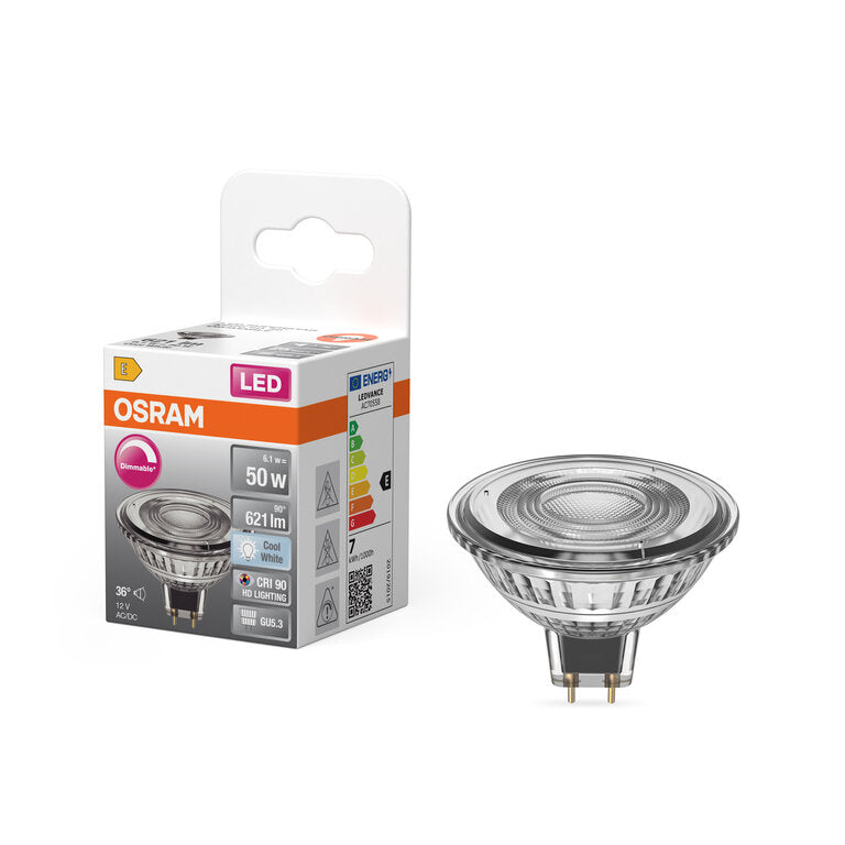 Osram / Ledvance LED Superstar Spot MR16 36° 6,1-50W/940 kaltweiß 621lm GU5.3 12V dimmbar