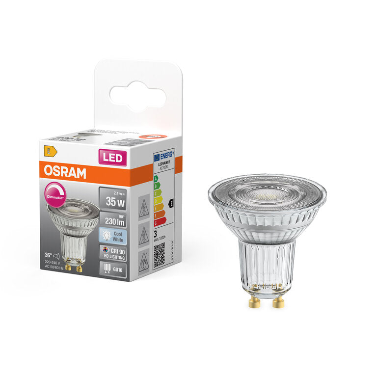 Osram / Ledvance LED Superstar Spot PAR16 36° 2,4-35W/940 kaltweiß 230lm GU10 220-240V dimmbar