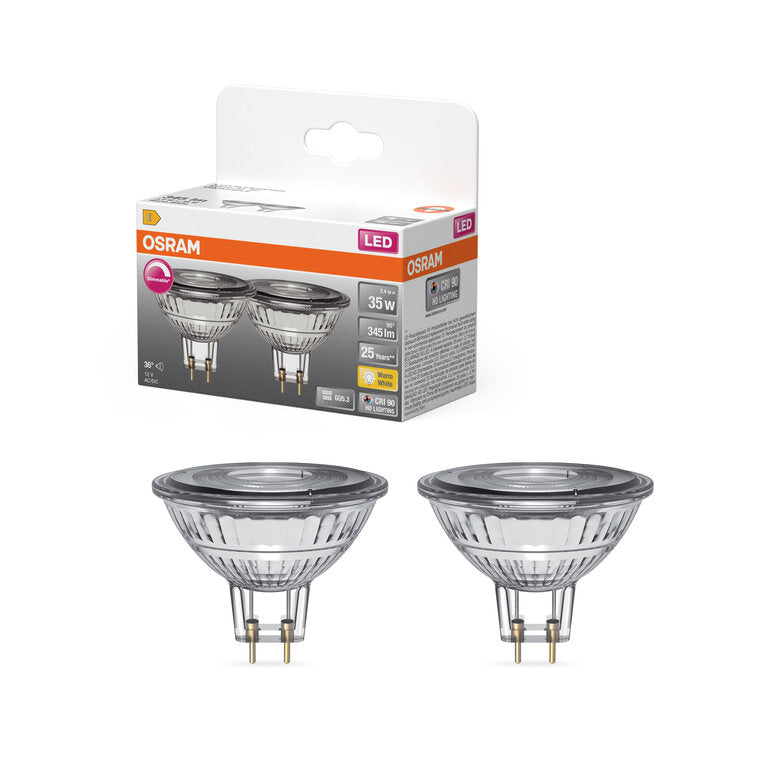 Osram / Ledvance LED Superstar Spot MR16 36° 3,4-35W/927 warmweiß 345lm GU5.3 12V dimmbar 2er Pack