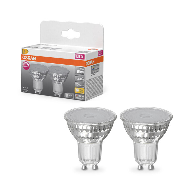 Osram / Ledvance LED Superstar Spot PAR16 36° 3,7-50W/927 warmweiß 350lm GU10 220-240V dimmbar 2er Pack