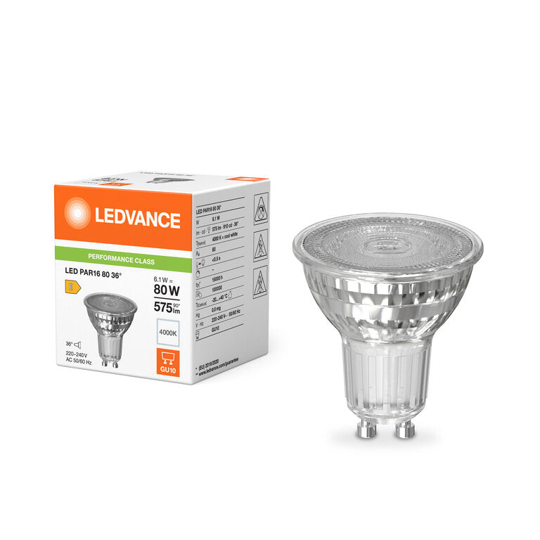 Osram / Ledvance LED Spot PAR16 36° Performance 6,1-80W/840 kaltweiß 575lm GU10 220-240V
