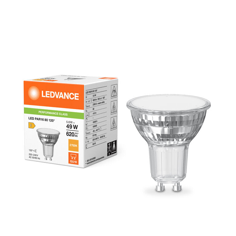 Osram / Ledvance LED Spot PAR16 120° Performance 5,6-49 W/827 warmweiß 620lm GU10 220-240V