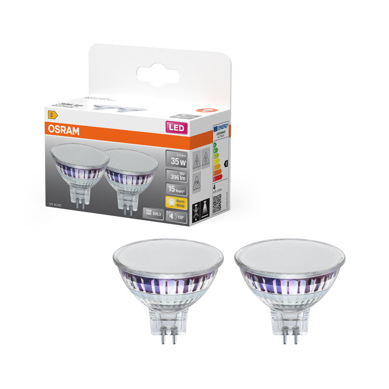 Osram / Ledvance LED Star Spot MR16 120° 3,3-35W/827 warmweiß 396lm GU5.3 12V 2er Pack