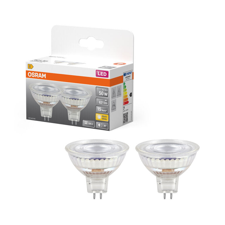 Osram / Ledvance LED Star Spot MR16 36° 6,1-50W/827 warmweiß 621lm GU5.3 12V 2er Pack