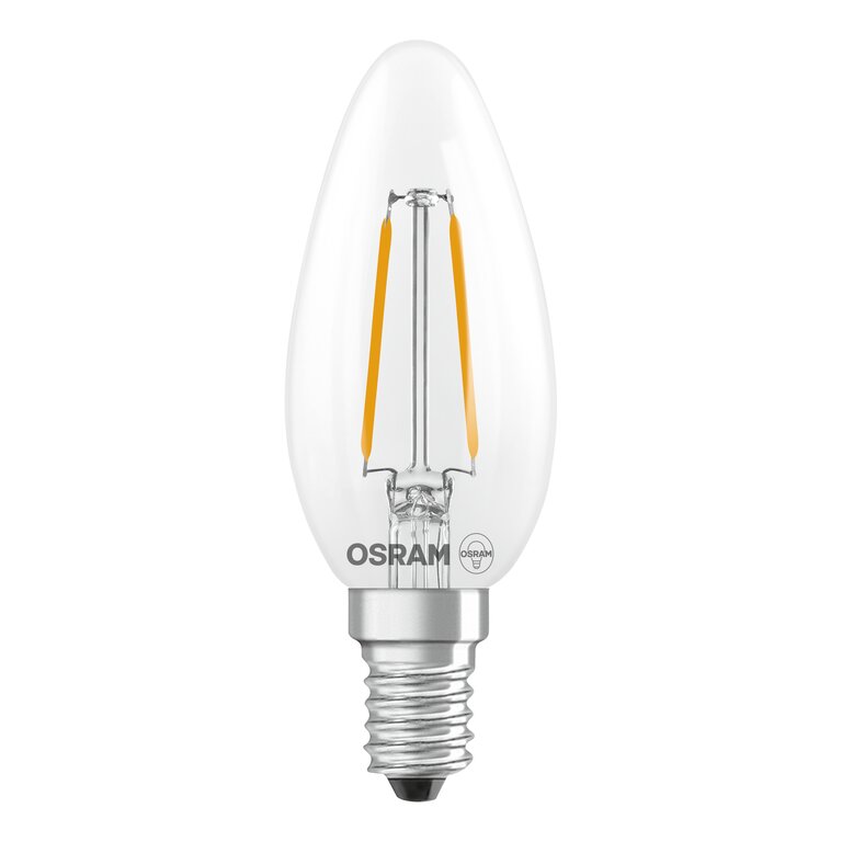 Osram / Ledvance LED Filament Star Kerze B klar 300° 1-15W/827 warmweiß 136lm E14 220-240V