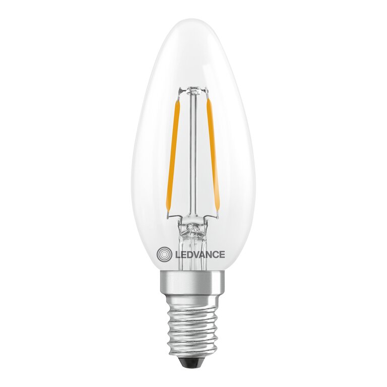 Osram / Ledvance LED Filament Kerze B klar 300° Performance 1,8-25W/827 warmweiß 250lm E14 220-240V