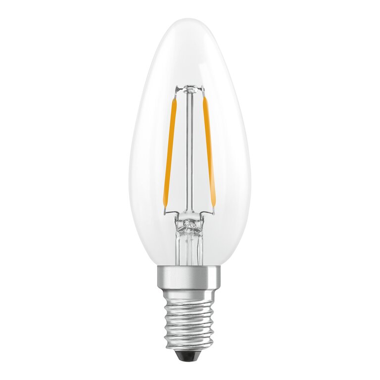Osram / Ledvance LED Filament Kerze B klar 300° Performance 1,8-25W/827 warmweiß 250lm E14 220-240V