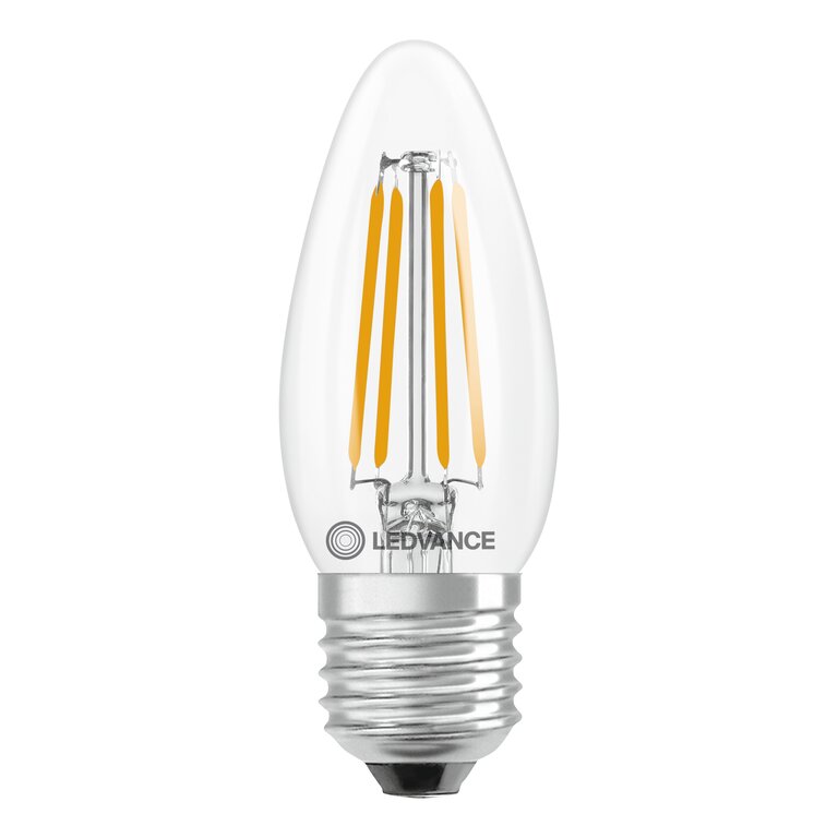 Osram / Ledvance LED Filament Kerze B klar 300° Performance 3,4-40W/827 warmweiß 470lm E27 220-240V