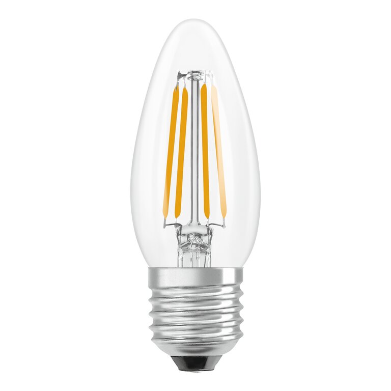 Osram / Ledvance LED Filament Kerze B klar 300° Performance 3,4-40W/827 warmweiß 470lm E27 220-240V