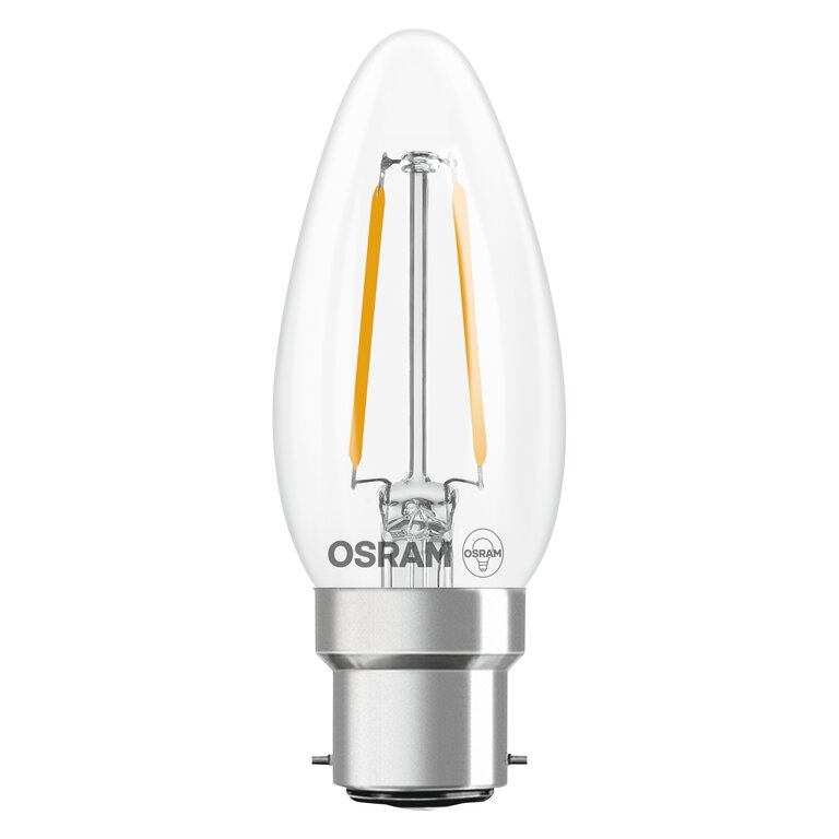 Osram / Ledvance LED Filament Star Kerze B klar 300° 1,8-25W/827 warmweiß 250lm B22d 220-240V