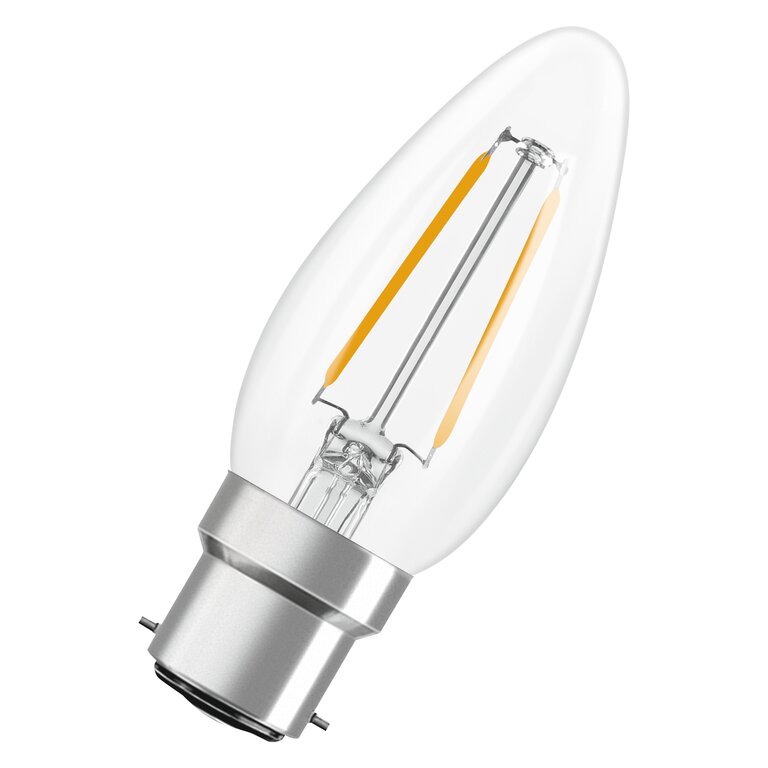 Osram / Ledvance LED Filament Star Kerze B klar 300° 1,8-25W/827 warmweiß 250lm B22d 220-240V
