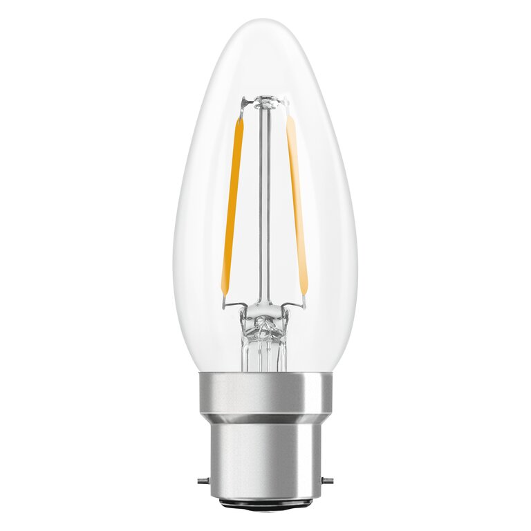 Osram / Ledvance LED Filament Star Kerze B klar 300° 1,8-25W/827 warmweiß 250lm B22d 220-240V