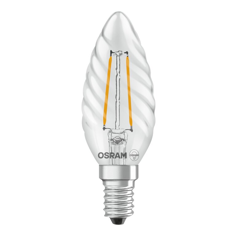 Osram / Ledvance LED Filament Star Kerze BW klar gedreht 300° 1,8-25W/827 warmweiß 250lm E14 220-240V