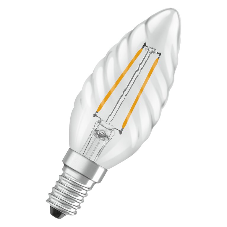 Osram / Ledvance LED Filament Star Kerze BW klar gedreht 300° 1,8-25W/827 warmweiß 250lm E14 220-240V
