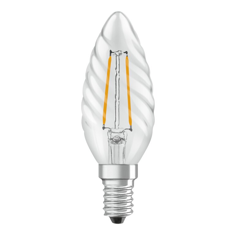 Osram / Ledvance LED Filament Star Kerze BW klar gedreht 300° 1,8-25W/827 warmweiß 250lm E14 220-240V