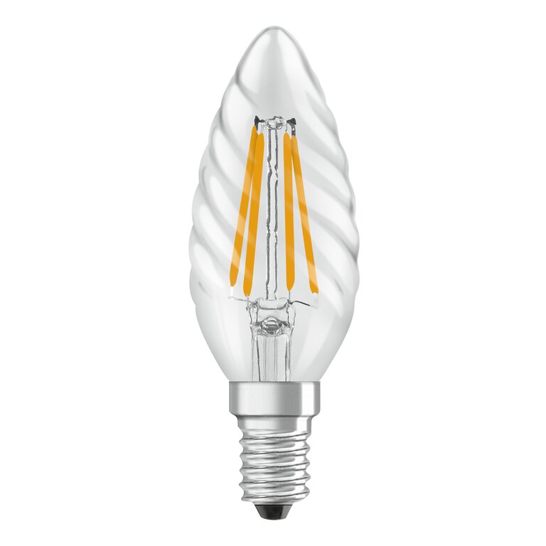 Osram / Ledvance LED Filament Kerze BW klar gedreht 300° Performance 3,4-40W/827 warmweiß 470lm E14 220-240V