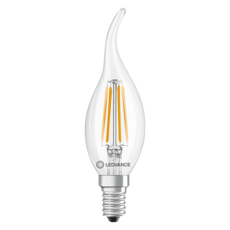 Osram / Ledvance LED Filament Kerze BA klar Windstoß 300° Performance 3,4-40W/827 warmweiß 470lm E14 220-240V